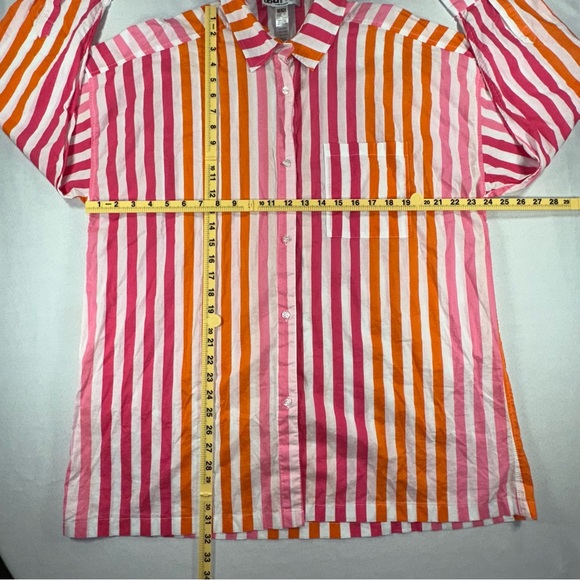Beach Riot • Alexa Coverup Button Down Top Shirt Petite Large PL Sunset Stripes - Picture 7 of 8